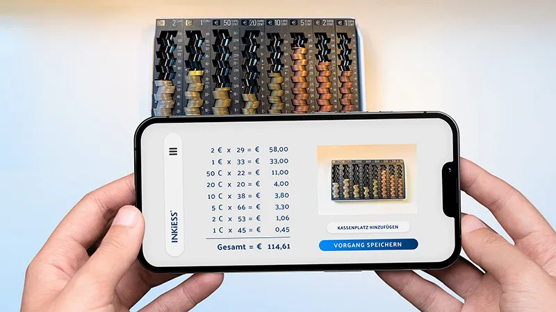 Step 2: reading off the coin count result on the counting board